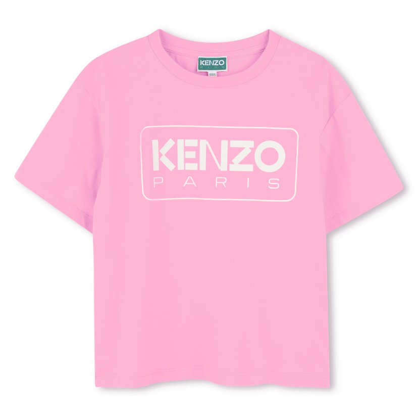 T-shirt rosa per bambina con logo