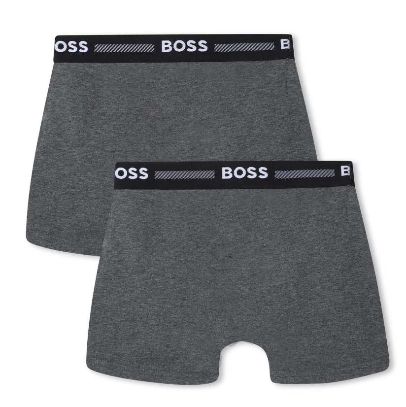 Set di boxer per bambino Boss Kidswear grigio con banda logo