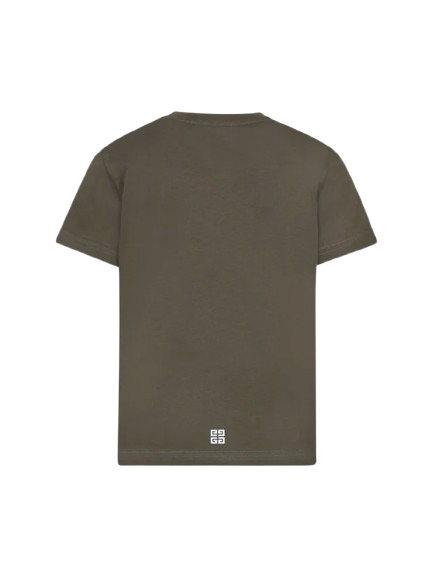 T-shirt kaki per bambino con logo