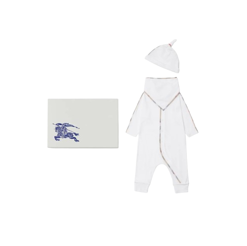 Hamilton Set Tutina bianca per neonati 8100691 A1464 BURBERRY 