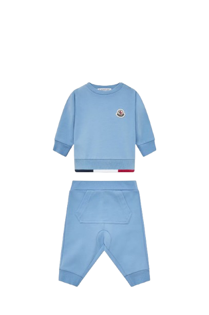 Set di tuta con orlo tricolore in cotone L1951 8M00008 89AEB 70Q MONCLER 