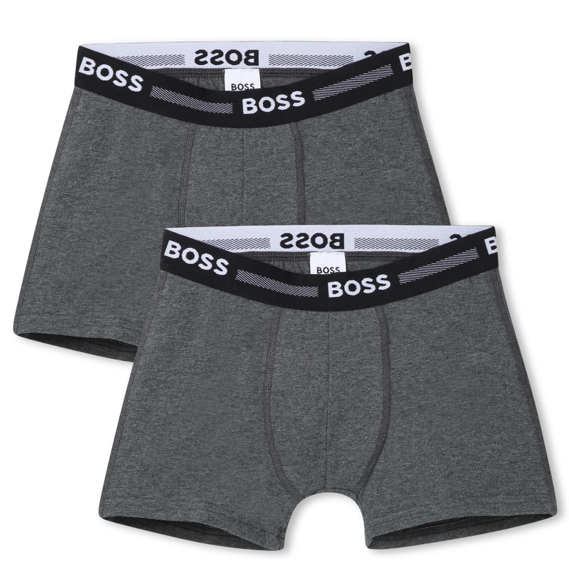 Set di boxer per bambino Boss Kidswear grigio con banda logo