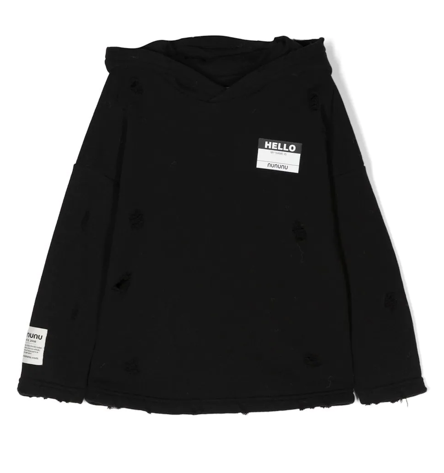 Felpa con effetto vissuto NU3534 BLACK NUNUNU 