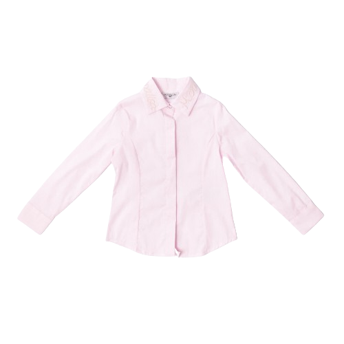 Camicia rosa  logo in popeline