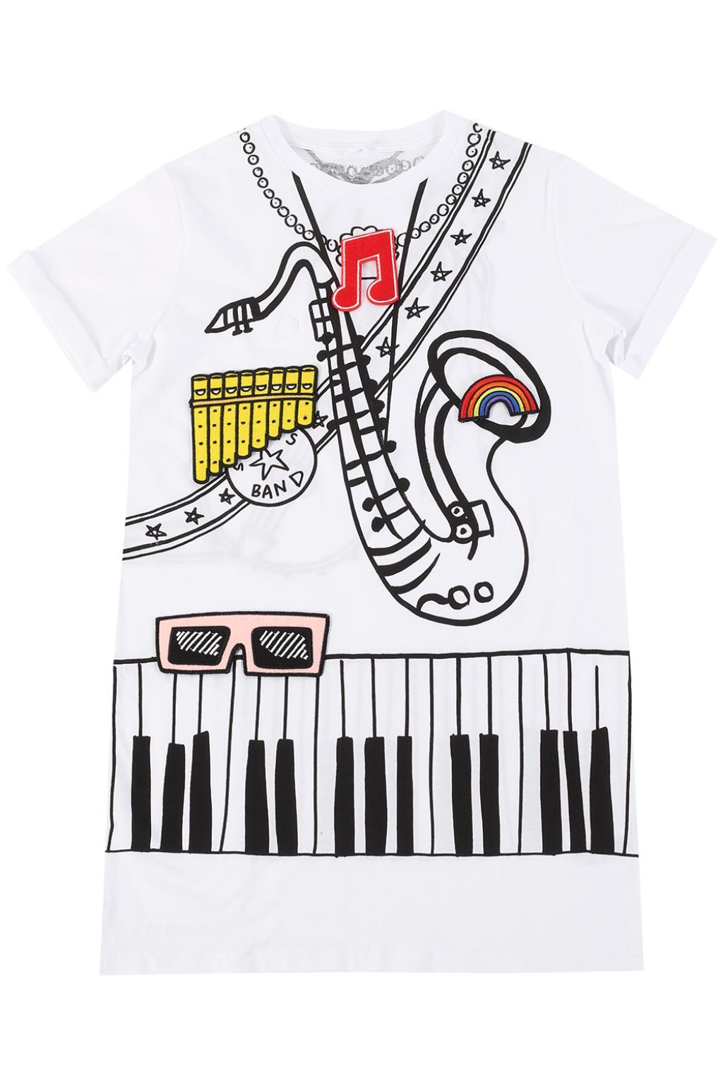 Maxi T-shirt bianca bambina