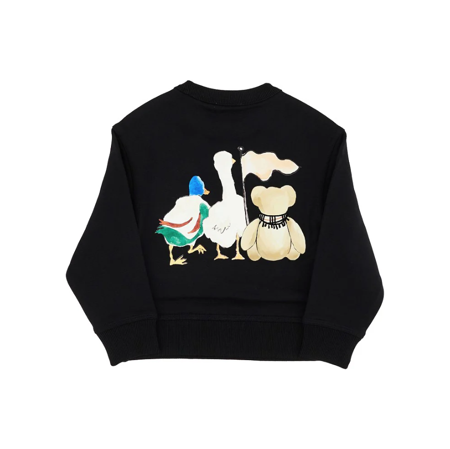 Felpa nera con orsetto e amici animali 8108574 A1189 BURBERRY 