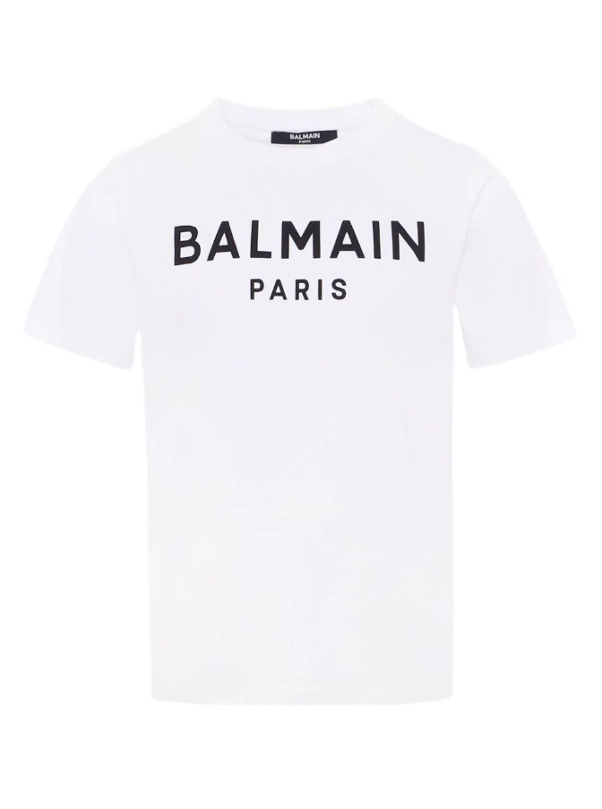 T-shirt con stampa per bambini BX8P01 Z3186 100NE BALMAIN 