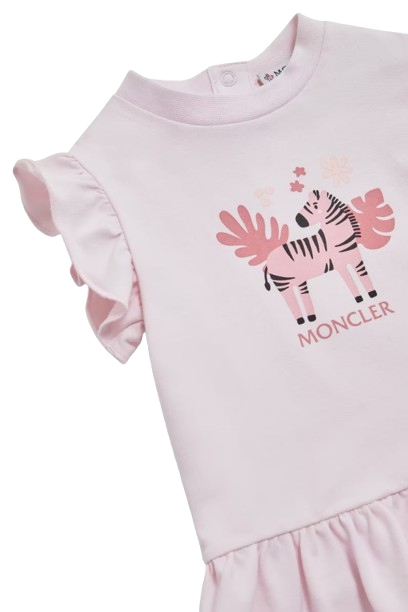 Abito in cotone con stampa zebra L1951 8I00002 89AUM 503 MONCLER 