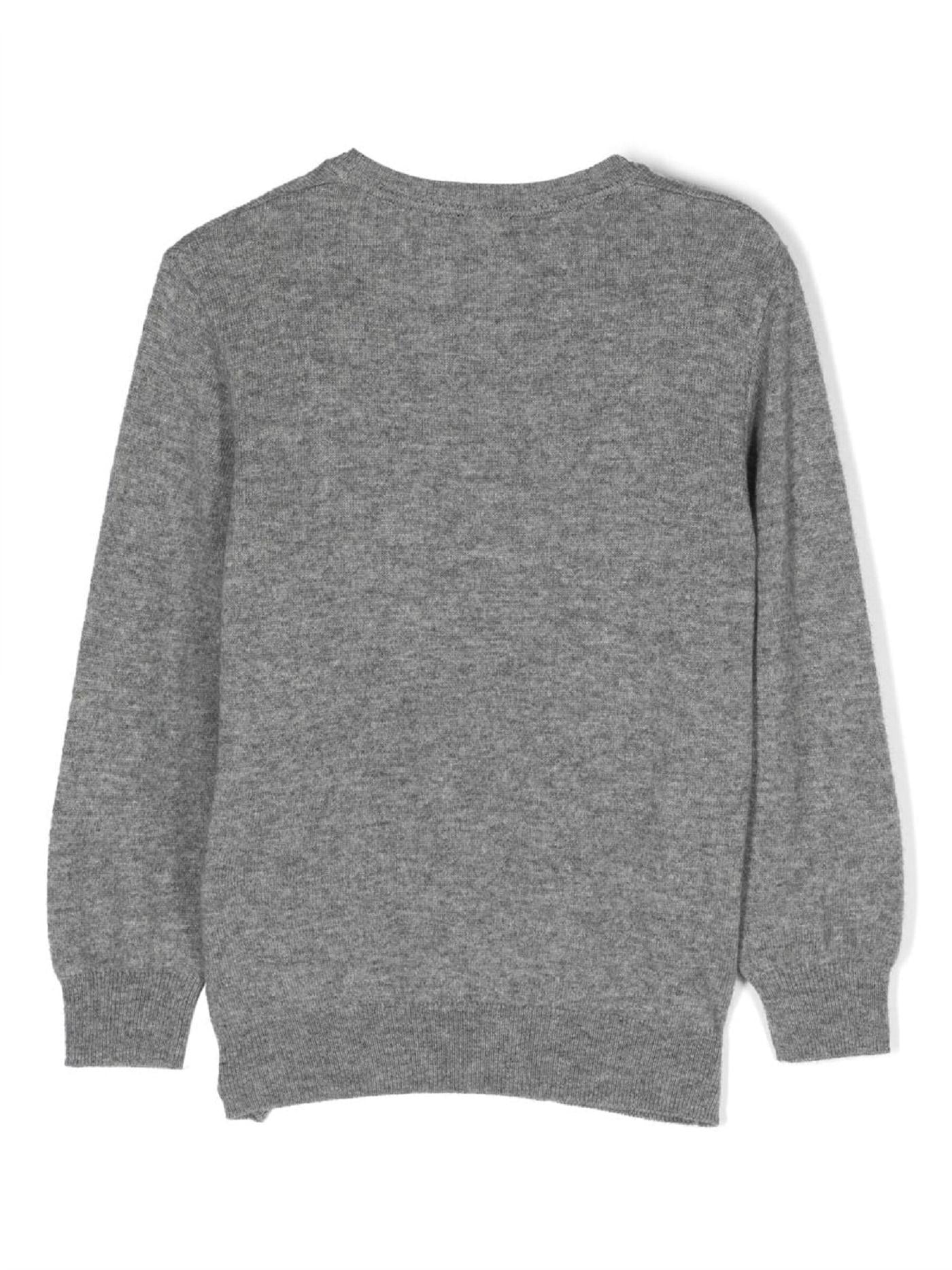 Maglia girocollo grigia con logo