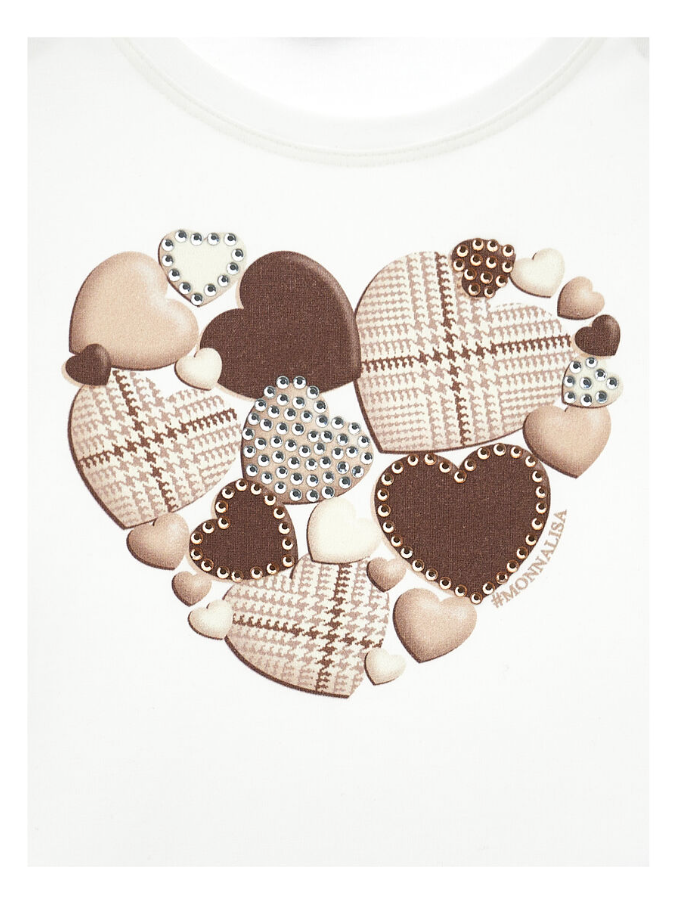 T-shirt cuore con applicazioni 11F623 6202 0001 MONNALISA 
