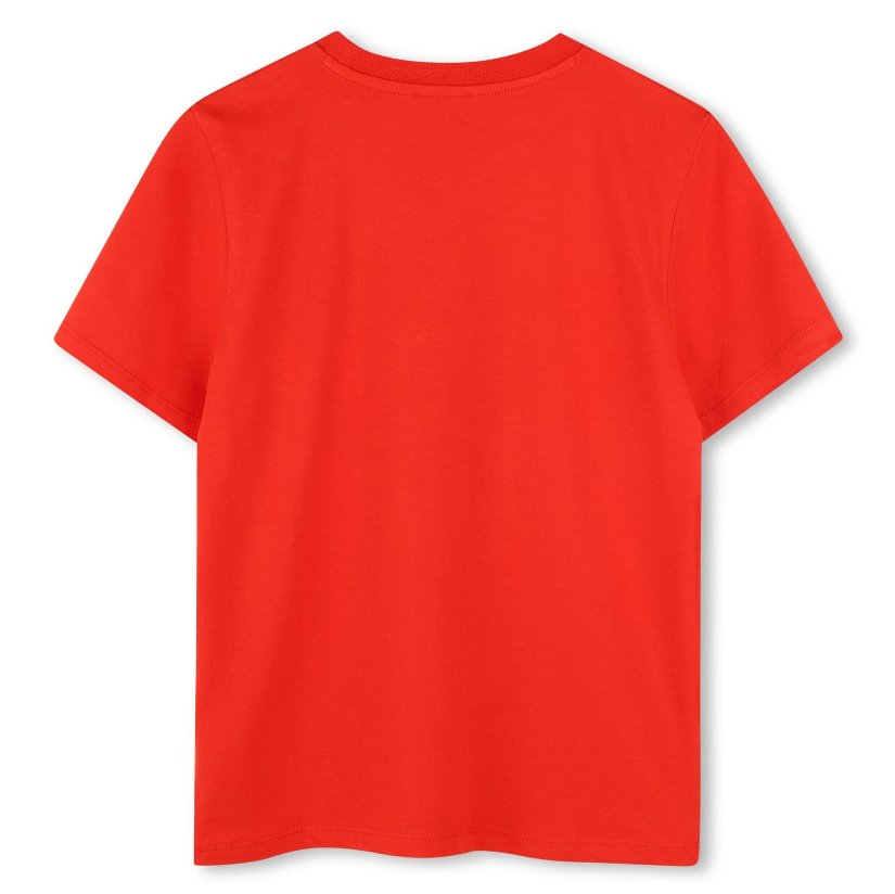 T-shirt con stampa per bambino Kenzo Kids rosso con girocollo