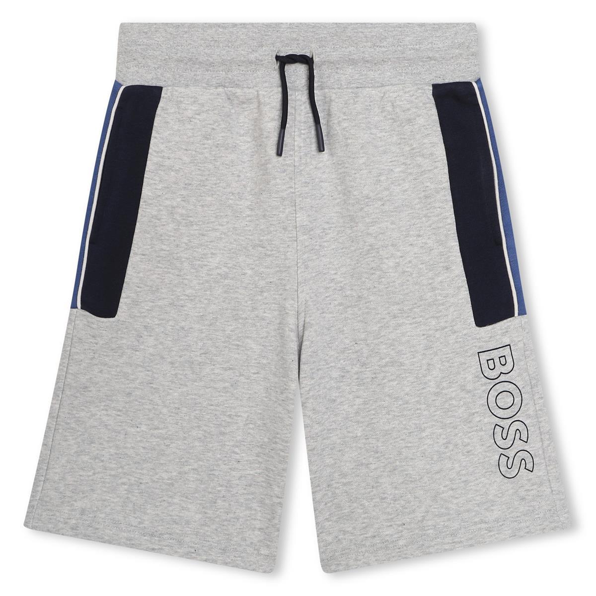 Bermuda da ragazzo in pile grigio