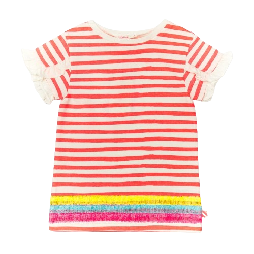 Abito bambina a righe con paillettes