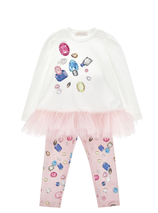 Completo tulle gemme 19F503 6013 0190 MONNALISA 