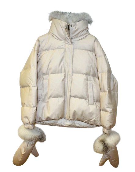 Piumino con colletto di pelliccia 26W25WYV09066WO2W A1009 YVES SALOMON 