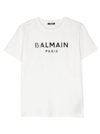 T-shirt con logo BV8P01 Z0057 102NE BALMAIN 