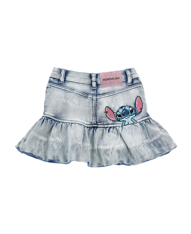 Minigonna stampa Stitch strass<BR/> 19F702 6042 0062 MONNALISA 