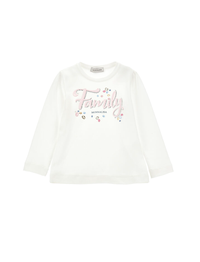 T-shirt family strass 11F611 6202 0001 MONNALISA 