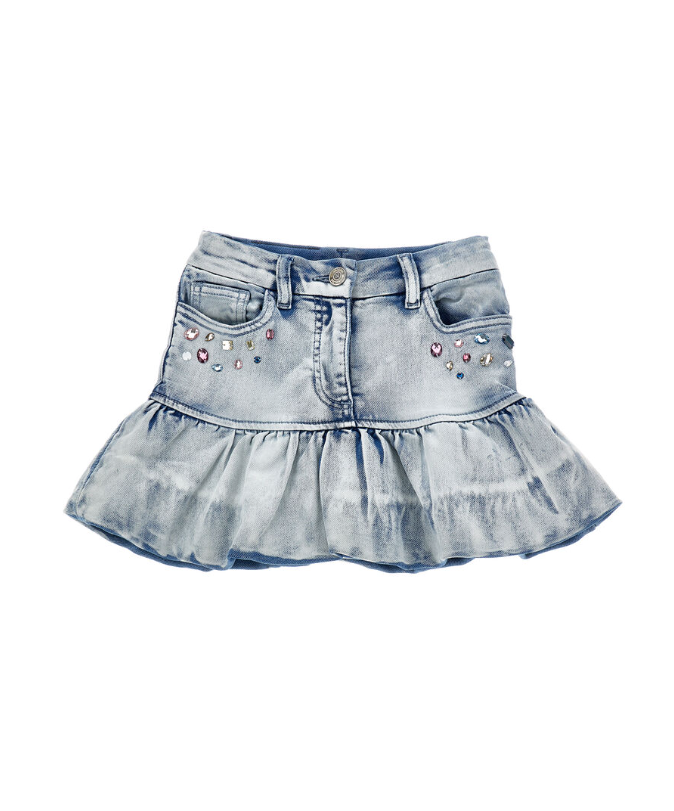 Minigonna stampa Stitch strass<BR/> 19F702 6042 0062 MONNALISA 