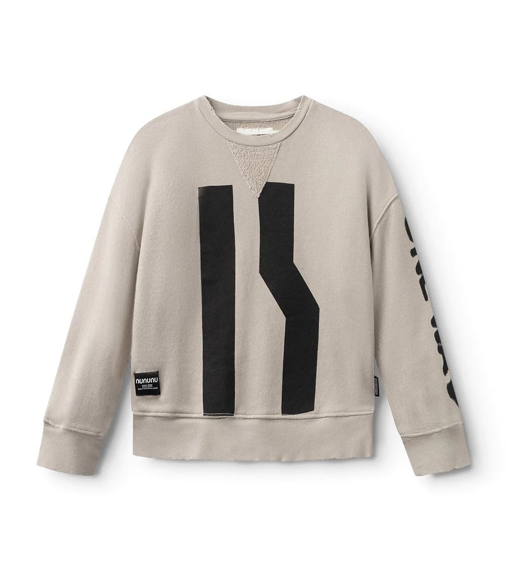 Felpa con stampa NU3950 SMOKEY GREY NUNUNU 