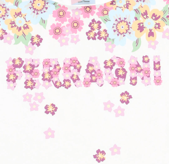 T-shirt con logo a fiori