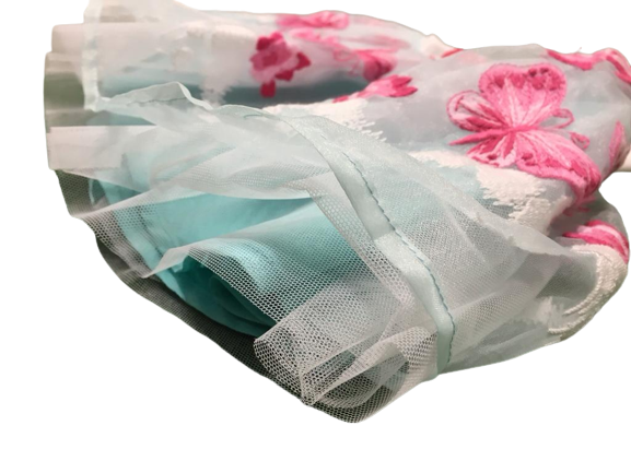Abito tulle e ricamo farfalle