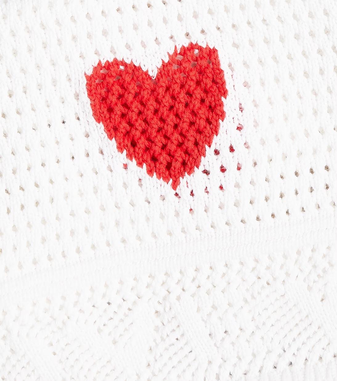 T-shirt in crochet di cotone con ricamo