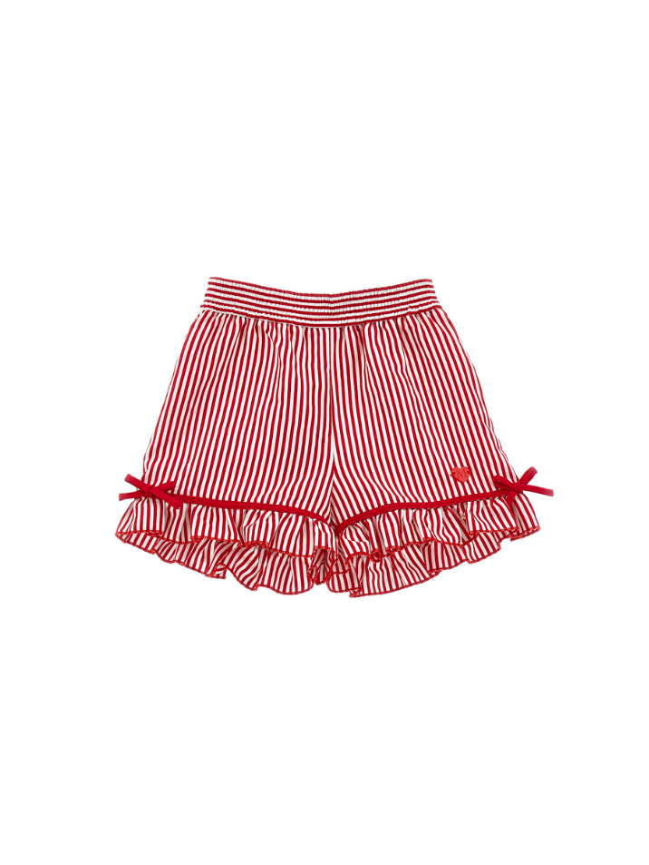 Shorts rigati con fiocchini