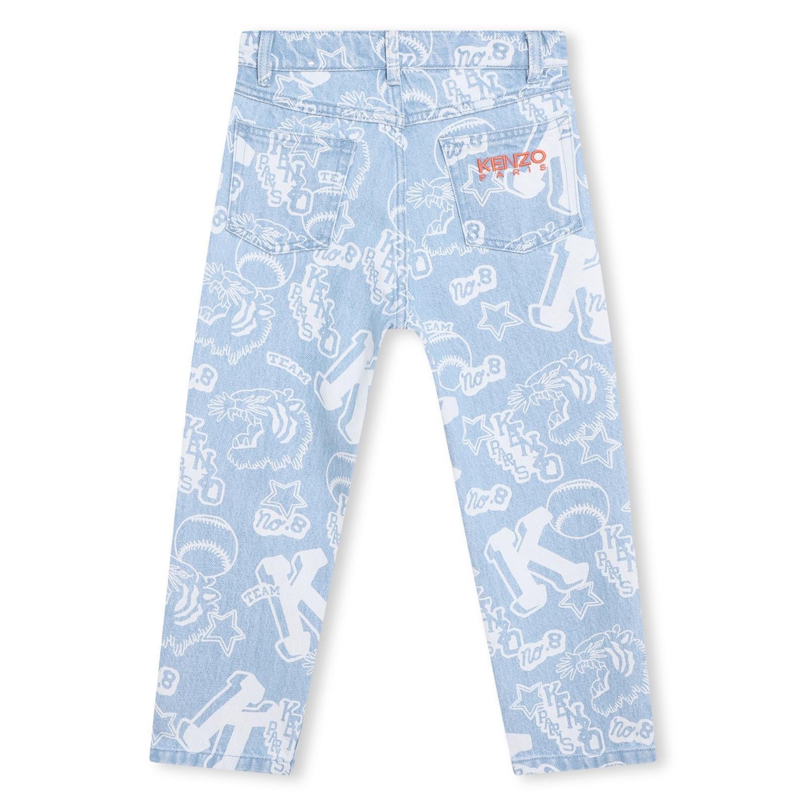 Jeans dritti con stampa grafica