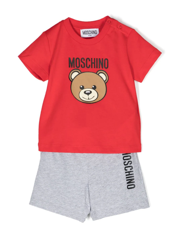 Completo  per neonato con Teddy Bear e logo MRG00M LAA02 82554 MOSCHINO 