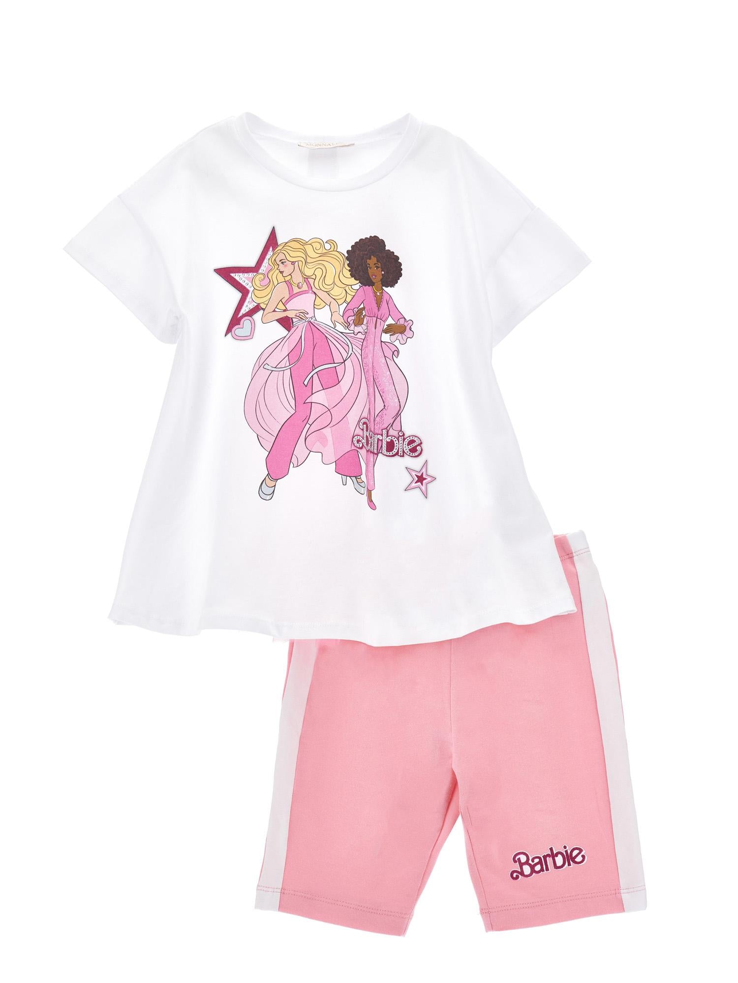 Set maxi t-shirt e pantaloni ciclisti Barbie
