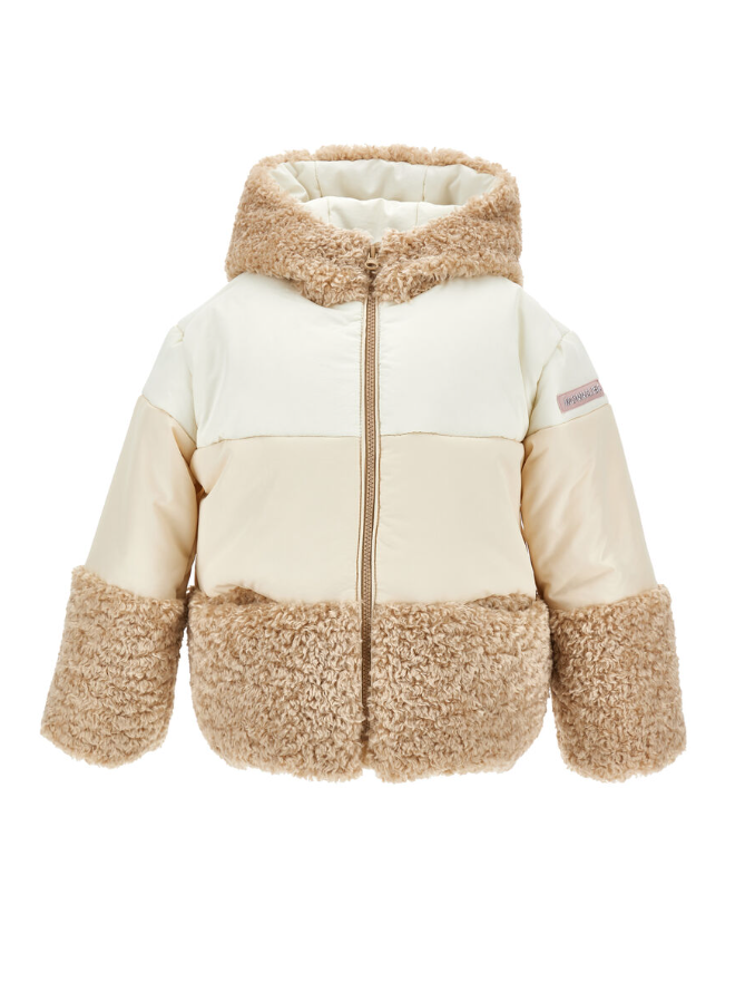 Piumino patchwork zip e cappuccio 19F104 6031 0103 MONNALISA 