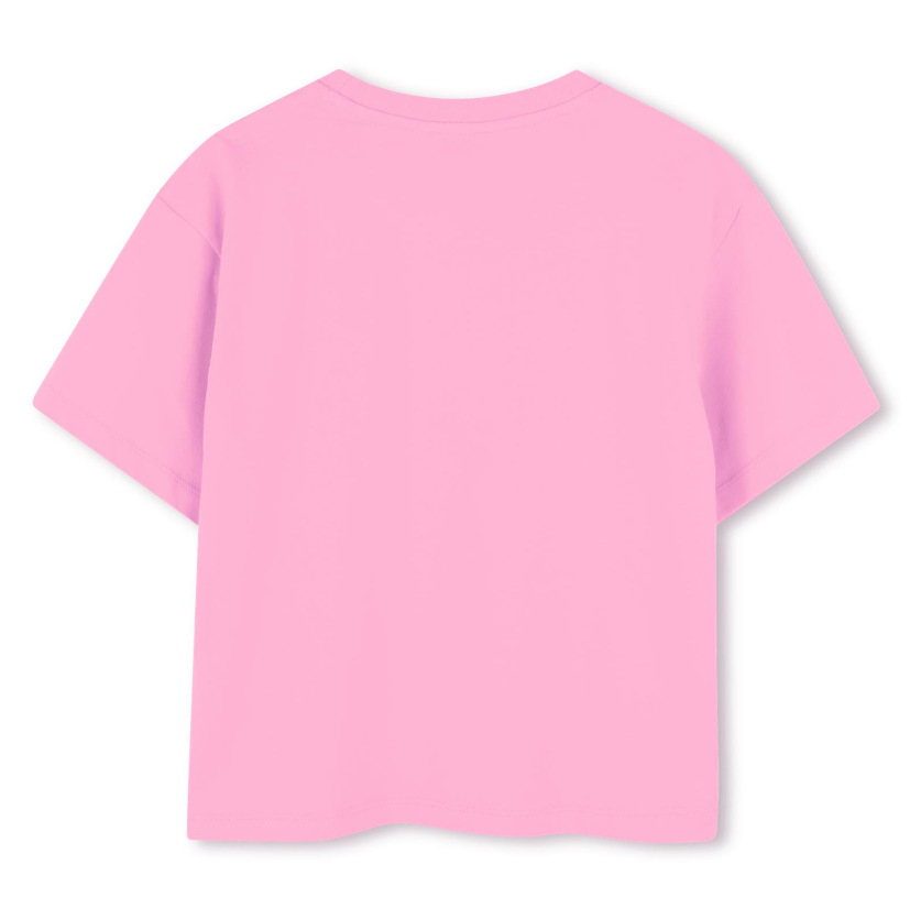 T-shirt rosa per bambina con logo
