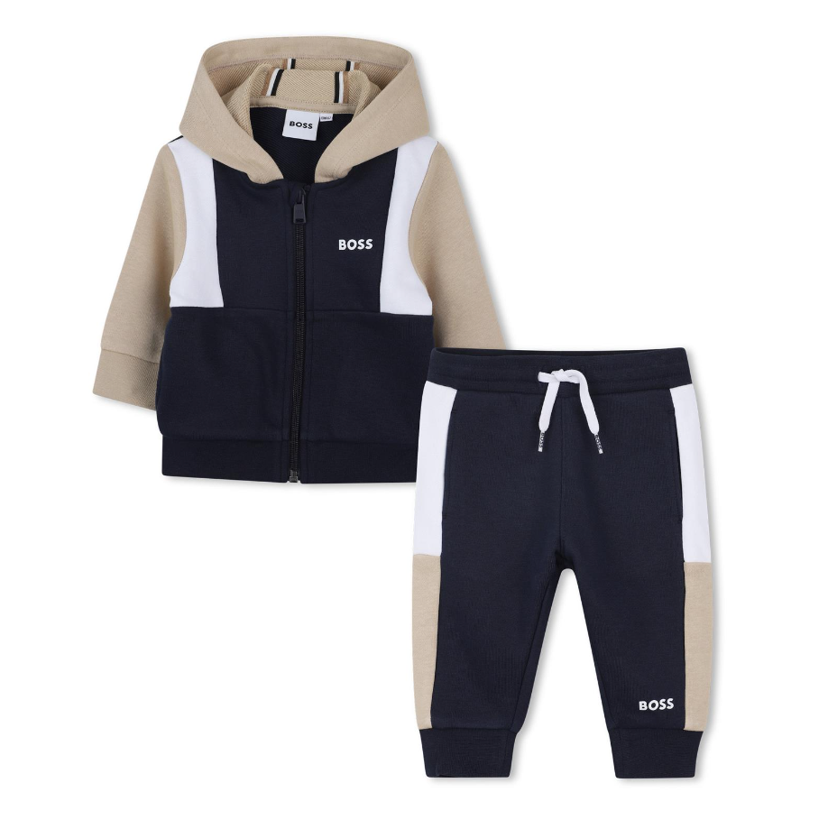 Completo blu per neonato con logo