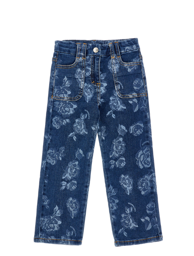 Jeans Minnie con rose<BR/> 19F400 6040 055S MONNALISA 