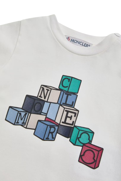 T-shirt con motivo logato in cotone L1951 8C00003 89AUM 034 MONCLER 