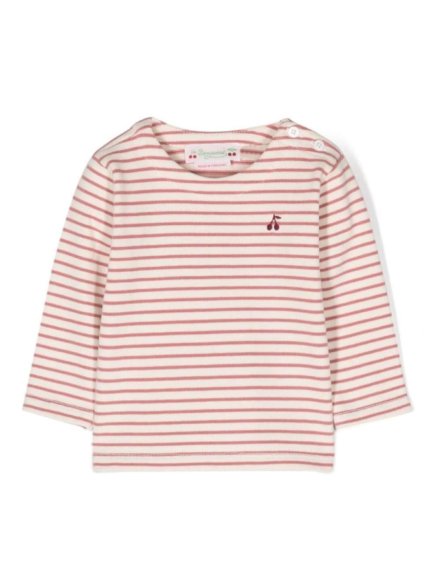 T-shirt a righe con ricamo