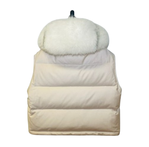 Gilet di flanella con collare di pelliccia di volpe 26W23WAG03262WO2W A1009 YVES SALOMON 