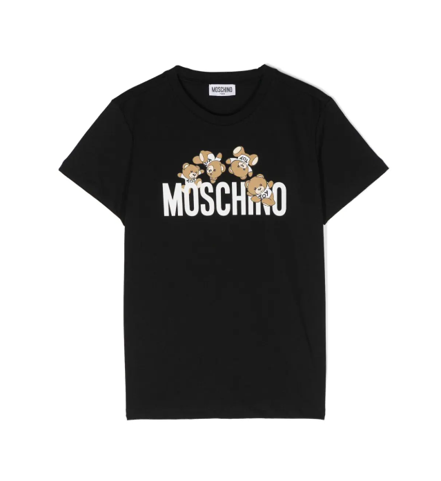 T-shirt in cotone bianco con stampa Teddy HMM04K LAA03 60100 MOSCHINO 