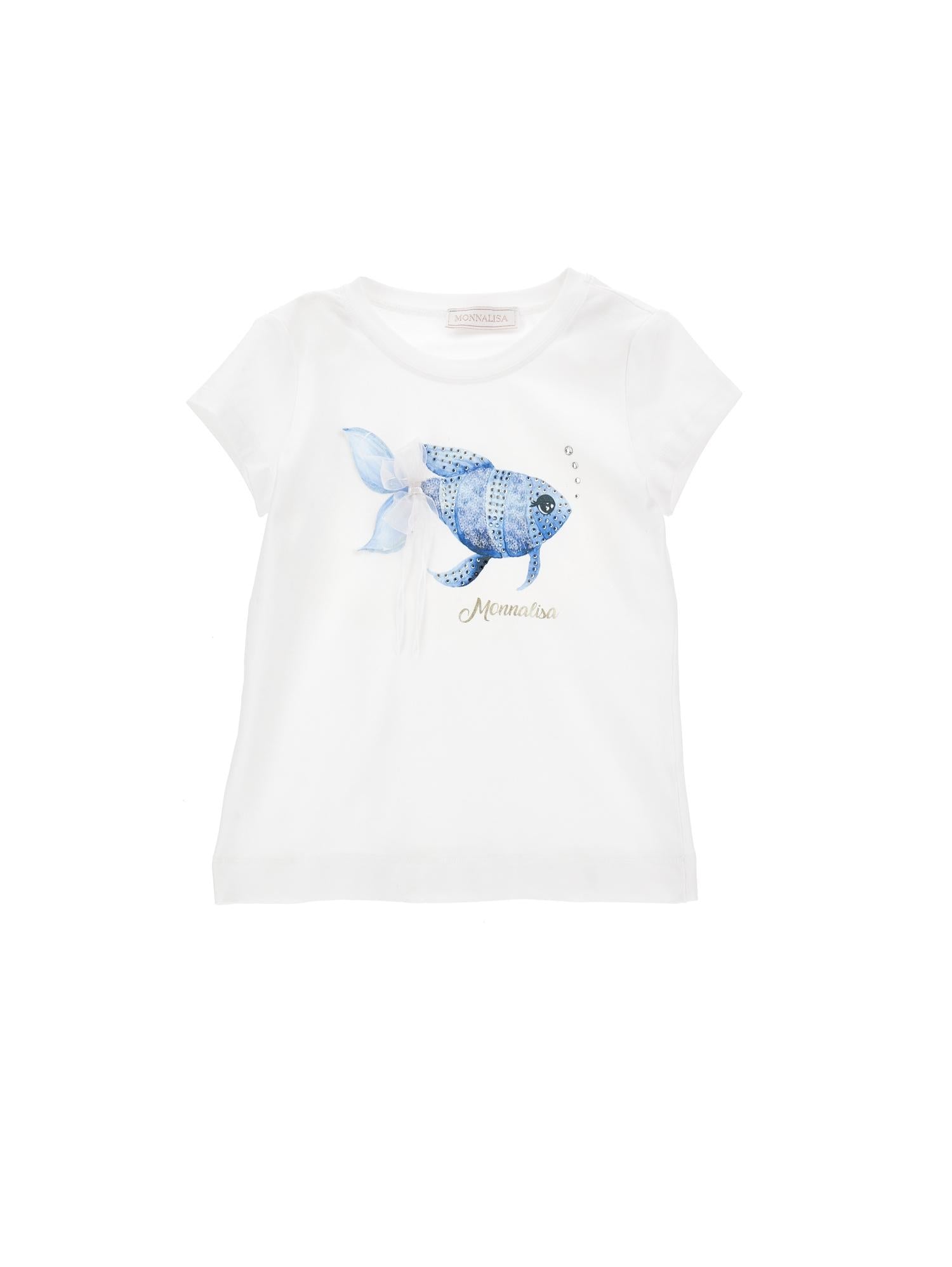 T-shirt pesciolino tulle e strass