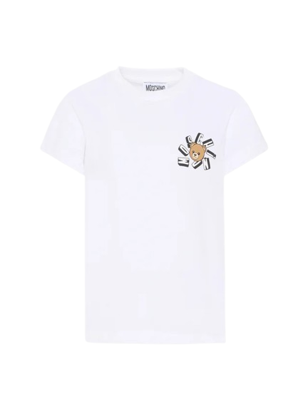 T-shirt per bambini HUM05O LAA03 10101 MOSCHINO 