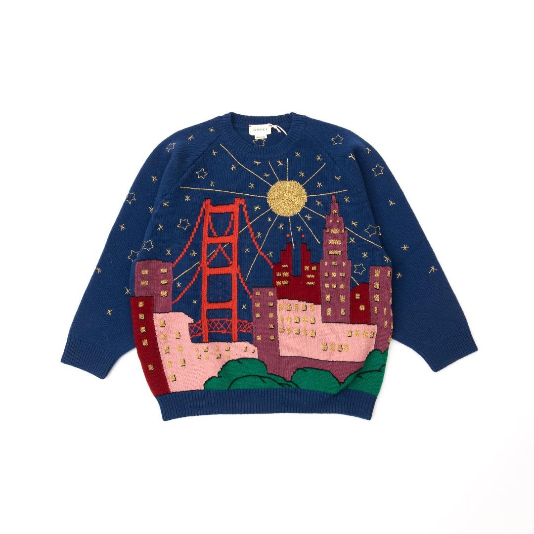 Maglione blu bambino. 581183 XKAWQ 4937 GUCCI 