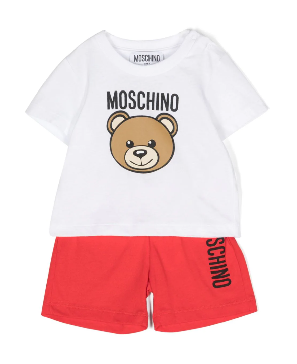 Completo  per neonato con Teddy Bear e logo MRG00M LAA02 82298 MOSCHINO 