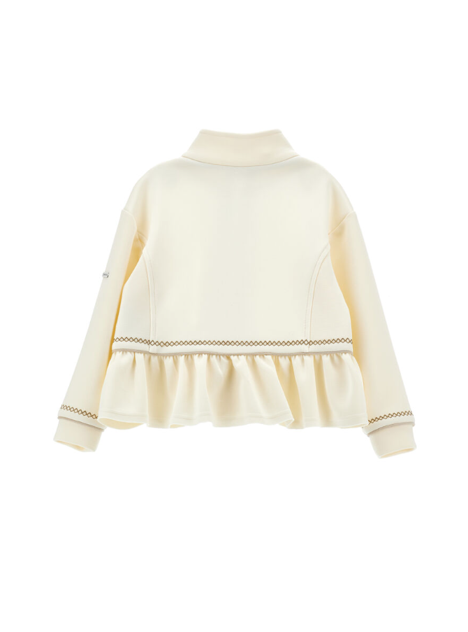 Felpa con zip e volant<BR/> 11F809 6209 0001 MONNALISA 
