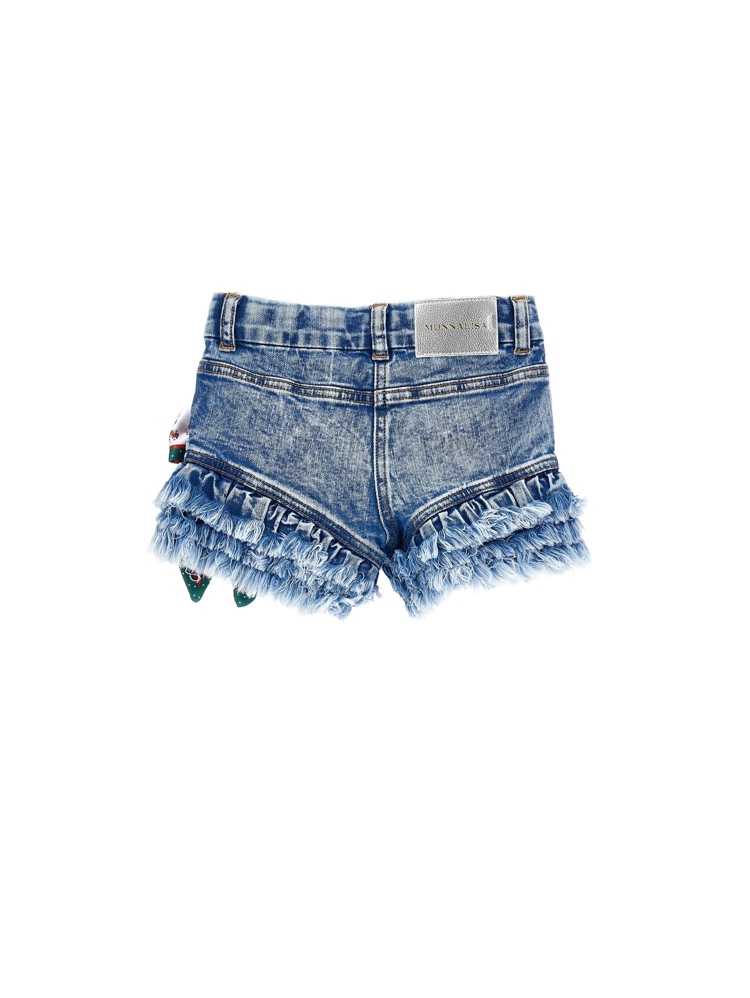Shorts jeans con foulard