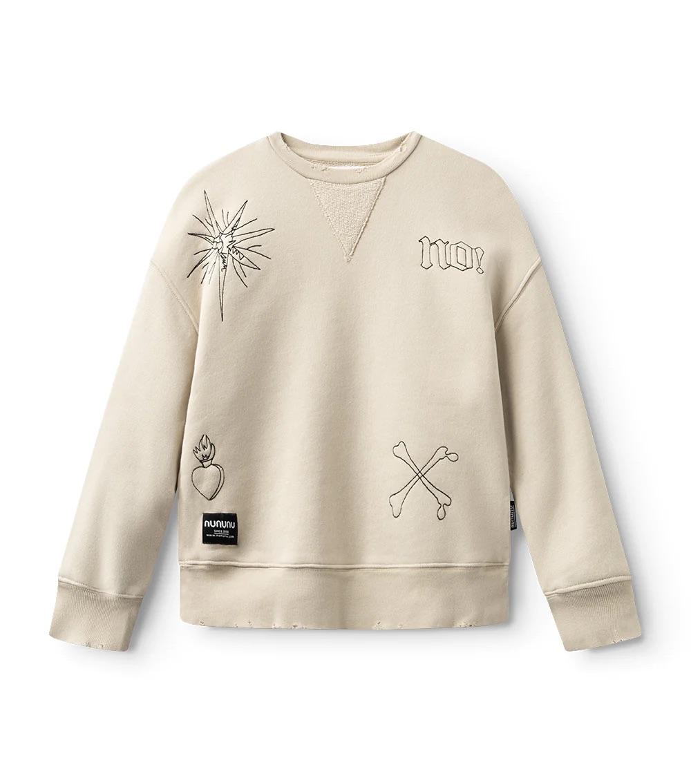 Felpa con stampa NU3963 SMOKEY NATURAL NUNUNU 