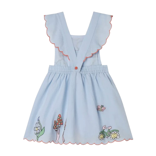 Vestito azzurro con stampa grafica