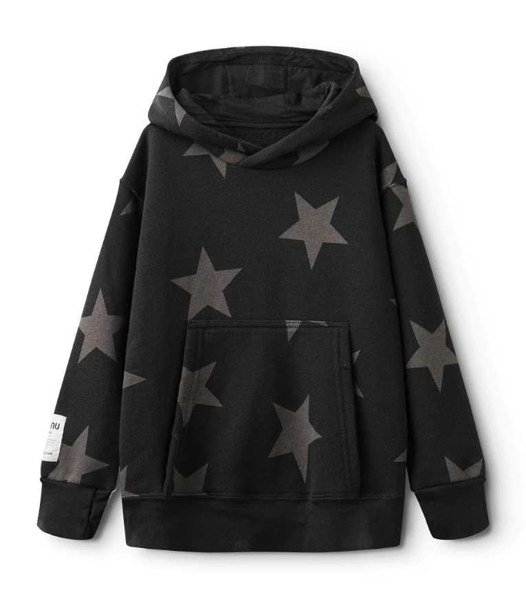 Felpa con cappuccio e stampa stelle NU3531 GRAPHITE NUNUNU 