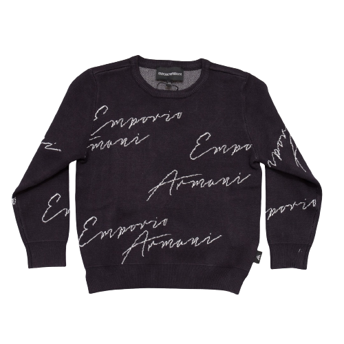 Maglione jacquard blu bambino