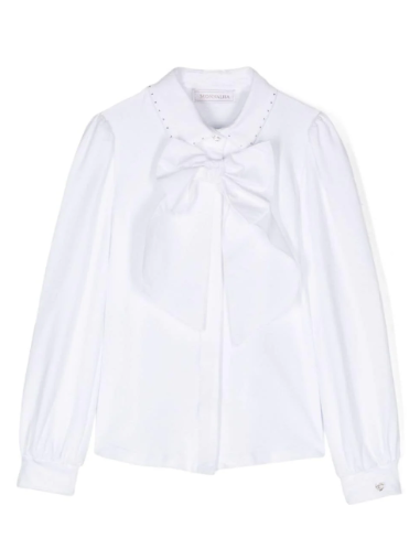 Camicia cotone organico con strass e fiocco